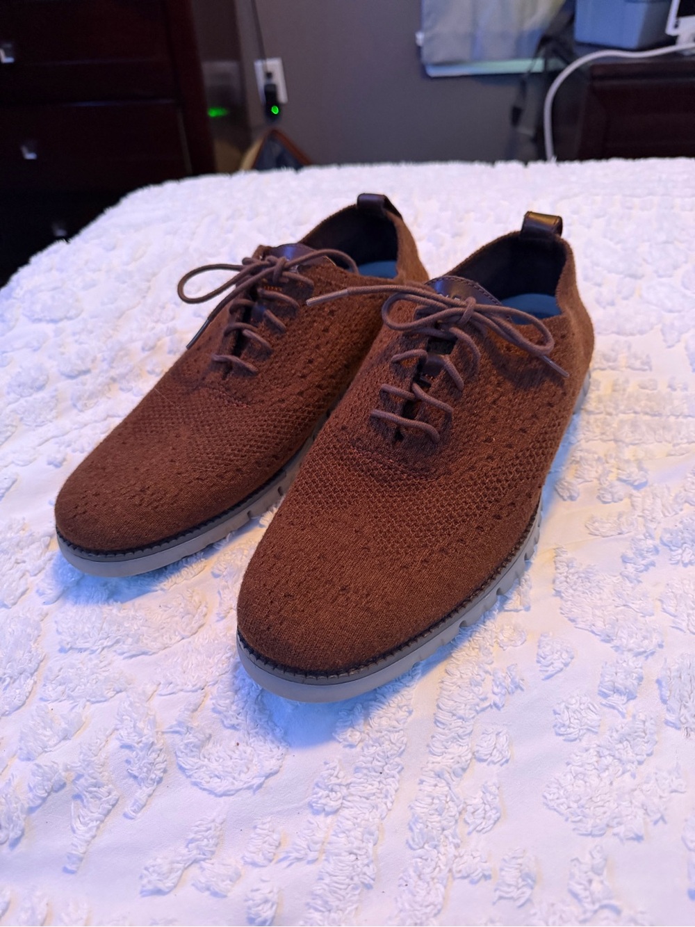 Cole Haan Zerogrand Stitchlite Knit Oxfords Brown C30157 Men's Size 11